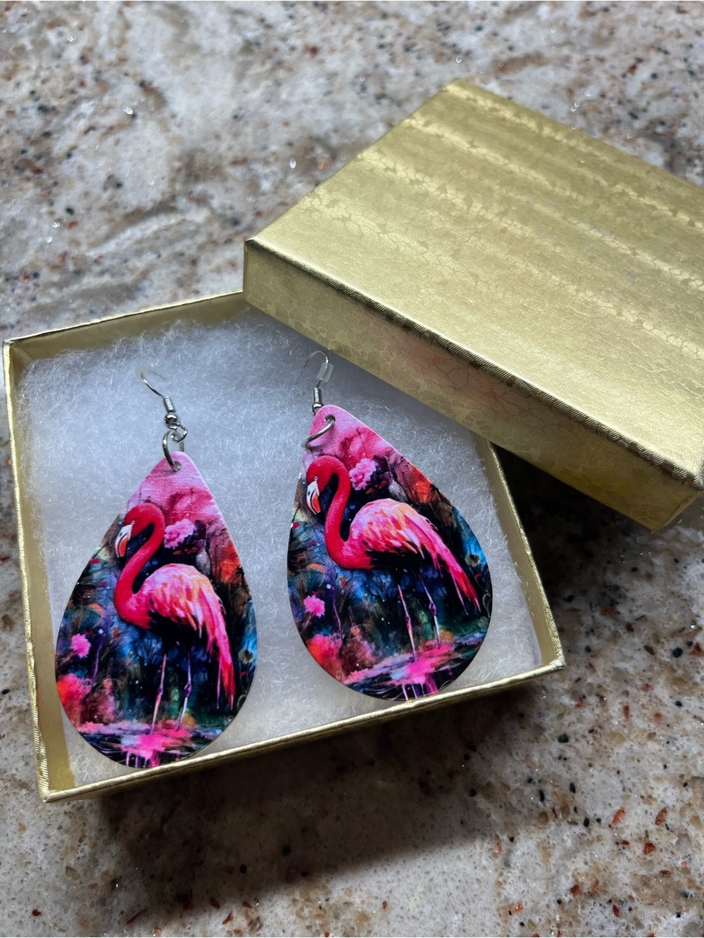 Pink Flamingo Teardrop Earrings - Women Jewelry